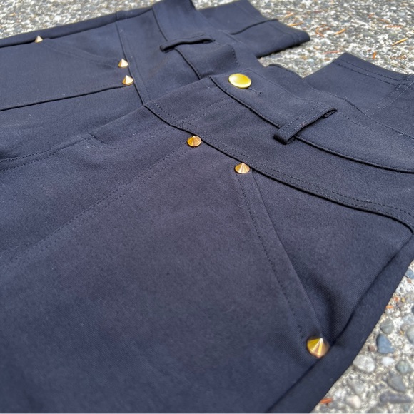 Black Swan Copper Studded Heavy Stretch Seam Detail Pants Size 27 - Picture 4 of 11